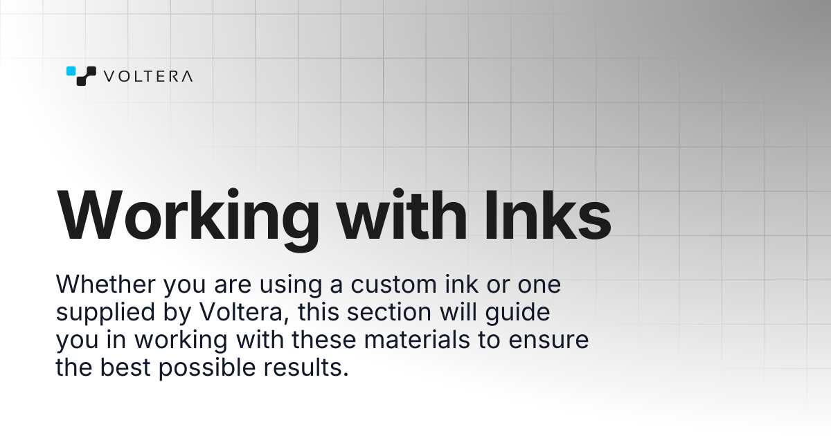 Working with Inks | NOVA | Voltera Docs